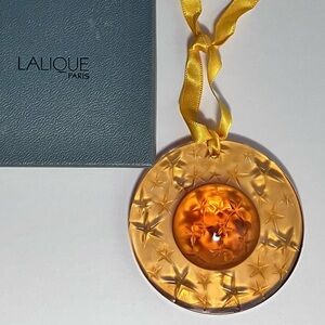 LALIQUE CONSTELLATION Amber 1995 Ornament / FINE FRENCH CRYSTAL / 3-D Stars